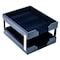 Dacasso Navy Blue Bonded Leather Double Letter Trays AG-5022 - alternate 1
